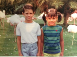 With my brother at San Diego Zoo, about the time he informed me that I wasn't born.