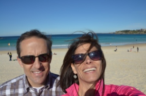 Winter for them Down Under, but mild temps meant perfect day to hit world famous Bondi Beach.